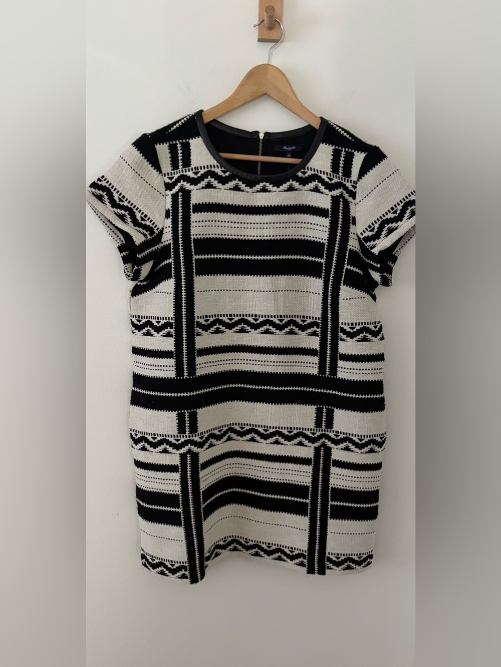 Madewelll Geo Jacquard Dress NWT Black/White Size 12 - Picture 3 of 9
